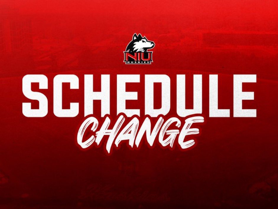 🚨Schedule Change🚨 Due to inclement weather in tomorrow’s forecast, the game against Milwaukee has been canceled. NIU opens its series against Eastern Michigan Thursday at 3 pm