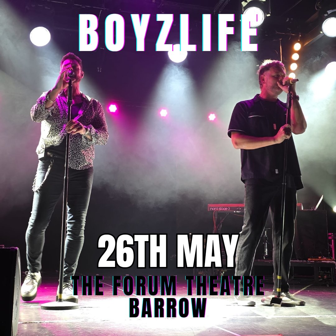 ⌛ Not long now! Mark your calendars for May 26th as Boyzlife hits the stage at the Forum Theatre Barrow. Head to 🌐theforumbarrow.co.uk for ticket info and join us for an unforgettable night! 🙌🏻 @theforumbarrow #boyzlife #barrow