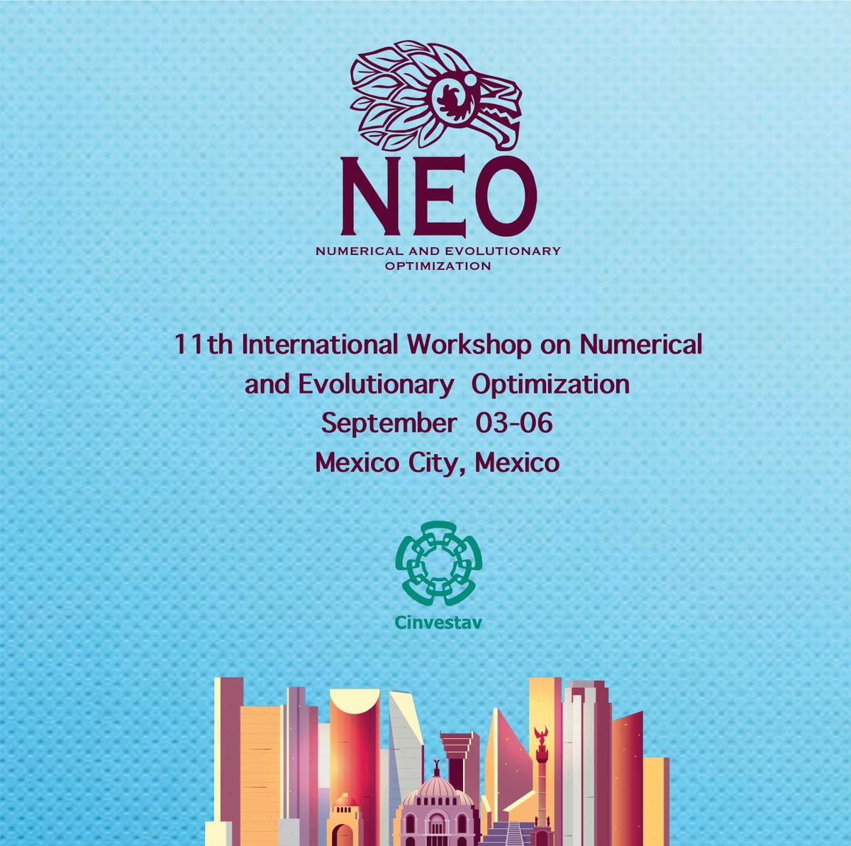 🤩 📢 Invitacion a participar en el 11th International Workshop on Numerical and Evolutionary Optimization (NEO 2024). 🧠 💻
📜 + Info: 👉 neo.cinvestav.mx/NEO2024/