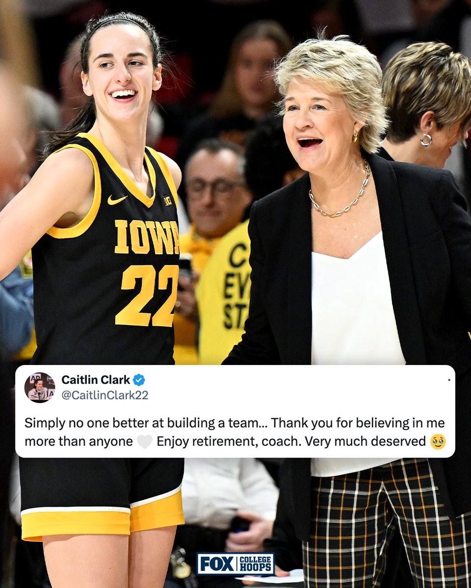 Two 🐐s who changed the game 🙌 @CaitlinClark22 x @IowaWBB x @LisaBluder