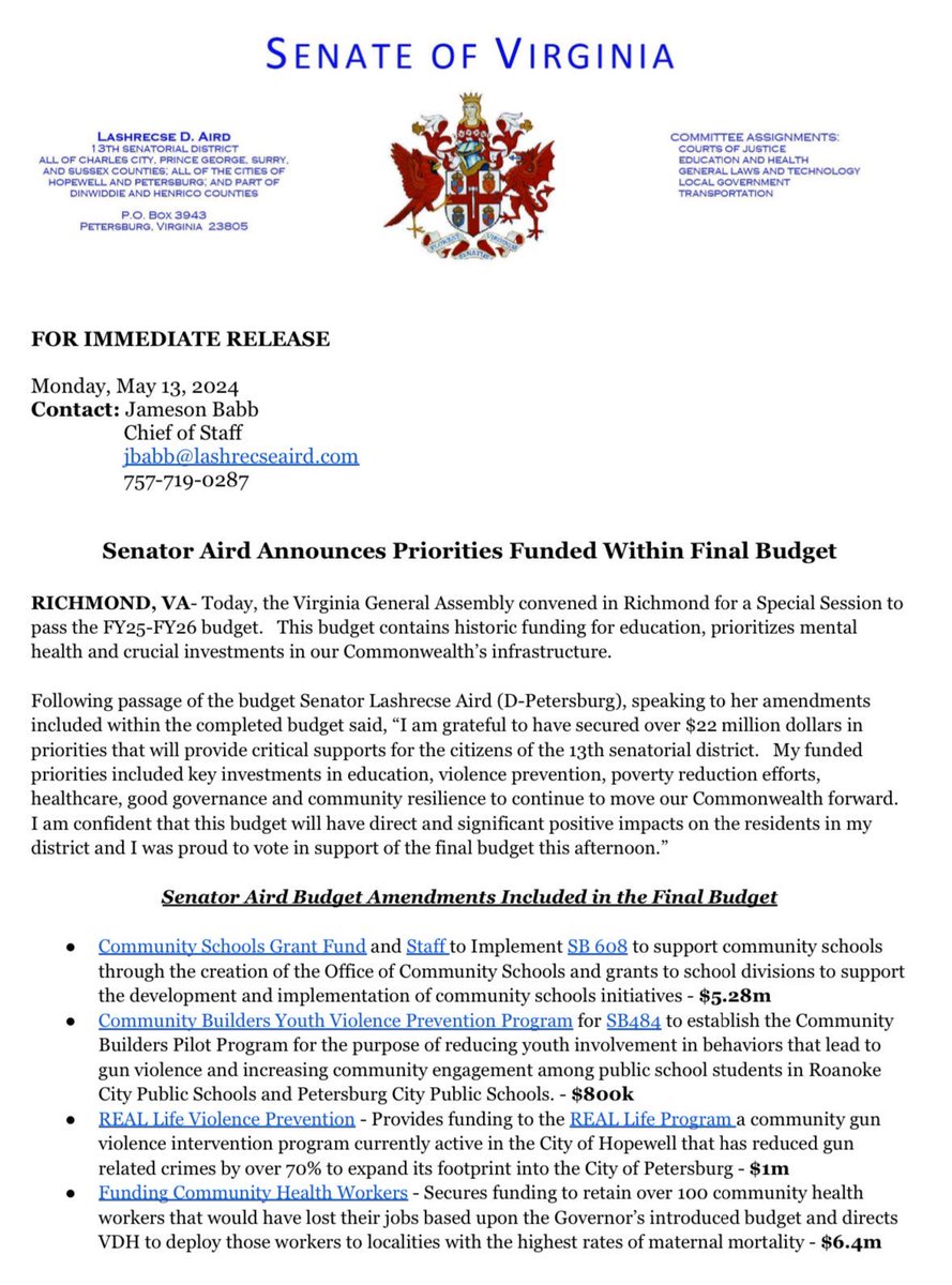 This afternoon I enthusiastically voted on a groundbreaking biennium budget!

I am specifically prou