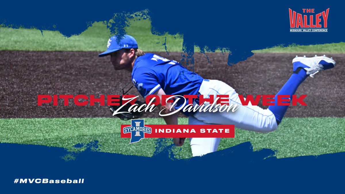 Missouri Valley Conference (@mvcsports) on Twitter photo Pitcher of the Weekβ«ΈZach Davidson, <a href="/IndStBaseball/">Indiana State Baseball</a>
βͺοΈWent 4.1 scoreless innings & struck out 10 batters in an extended relief to secure their 18th consecutive MVC series win. In his last two appearances (8.2 innings) he is 2-0, allowing 4 hits & striking out 18 batters Pitcher of the Weekβ«ΈZach Davidson, <a href="/IndStBaseball/">Indiana State Baseball</a>
βͺοΈWent 4.1 scoreless innings & struck out 10 batters in an extended relief to secure their 18th consecutive MVC series win. In his last two appearances (8.2 innings) he is 2-0, allowing 4 hits & striking out 18 batters