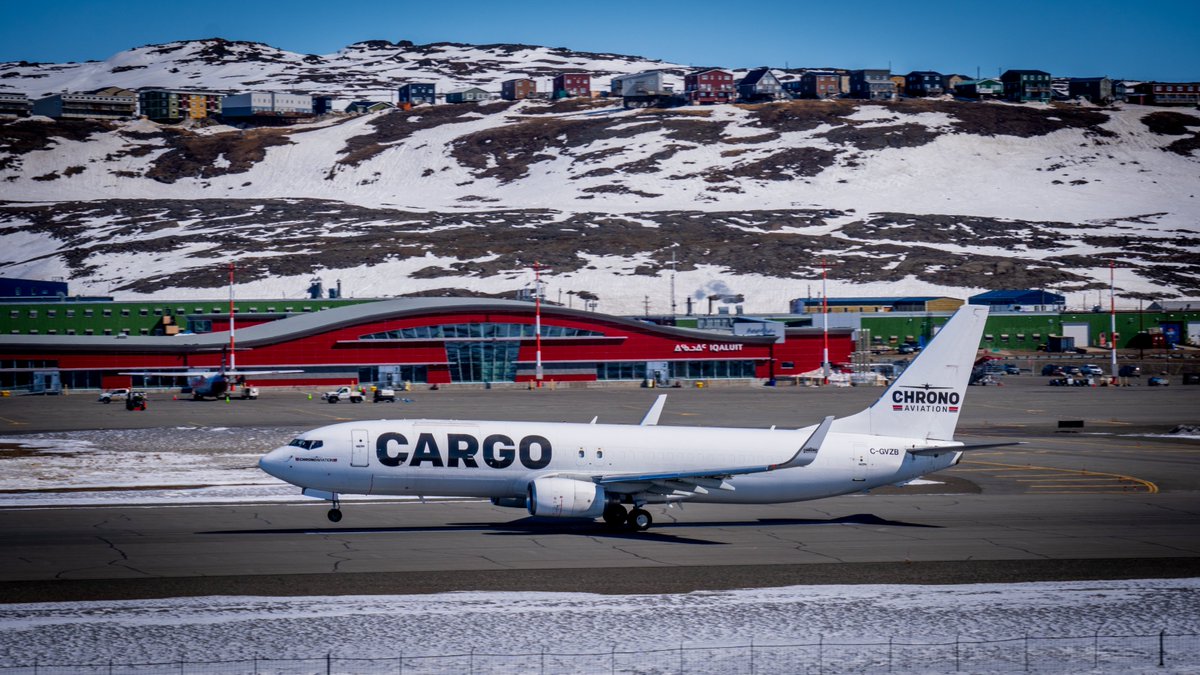 FrankReardon1's tweet photo. @ChronoAviation #B738 departing #Iqaluit #Nunavut on MAY.13.2024 #YFBSpotters #CGVZB #Cargo https://t.co/r0OdBmbOx3