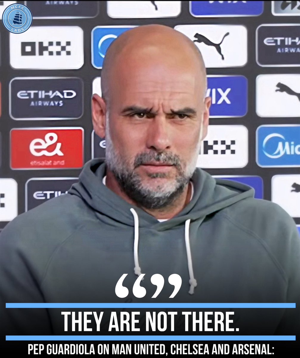 🗣️ Pep Guardiola on the Premier League being ‘boring’:

“It’s boring? It’s not. It’s so difficult. Before you know what it was? It was the money. (𝙠𝙣𝙤𝙘𝙠𝙨 𝙤𝙣 𝙩𝙖𝙗𝙡𝙚) Man United should have won all the titles, all of them. 2nd? (𝙠𝙣𝙤𝙘𝙠𝙨 𝙤𝙣 𝙩𝙖𝙗𝙡𝙚) Chelsea,