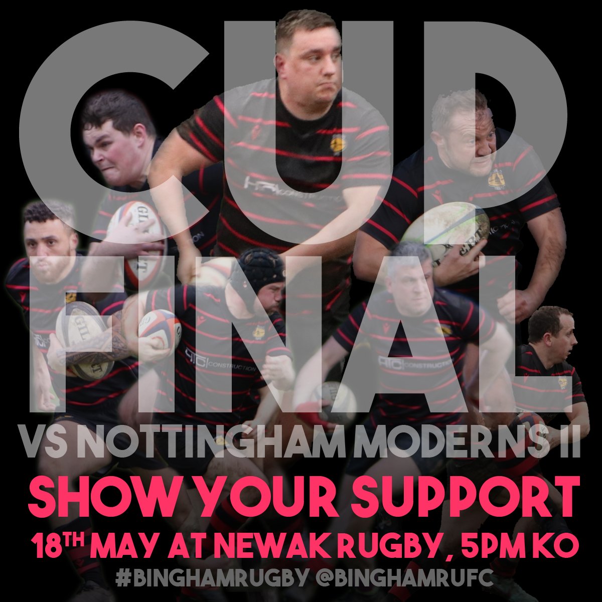 #CUPFINAL WEEK! 
The season is NOT over yet as this Saturday is @nldrfu finals day where  we face @NMRFC 2s in the Cup! 
Come along to @newarkrufc to support #BinghamRugby in what is sure to be a close and entertaining fixture. Kick off at 5pm!
See you all there! 💪 🏉 👍 🏆