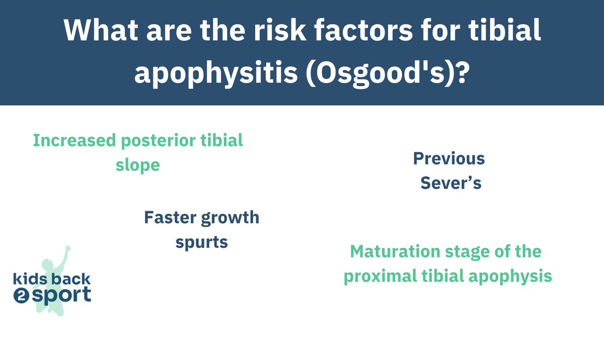 What are the risk factors for tibial apophysitis (Osgood’s)? Read the blog to learn more angelajacksonphysio.com/2024/05/13/wha…… #osgoods #tibialapophysitis #apops #growthinjuries #juniorathlete #youthathlete