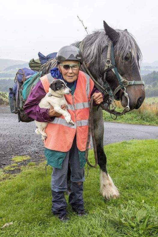 80-year-old woman completes annual 600-mile trek with her pony and dog
Every year, Jane Dotchin packs her saddlebags and sets off on an epic journey from her home near Hexham, Northumberland, up to Inverness, Scotland.
She sustains herself on porridge, oatcakes, and cheese.