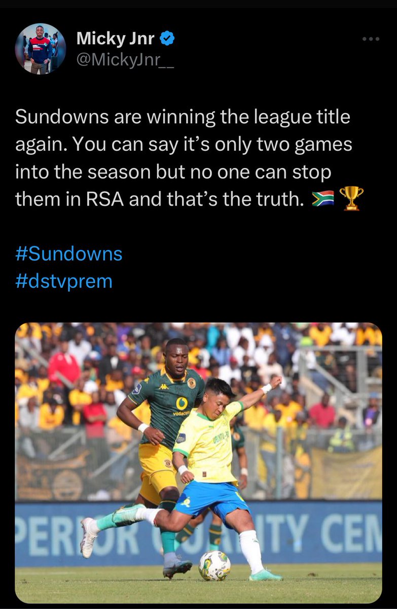 Just realized I said this on 9 August 2023. 😉 #sundowns #africanfootball #dstvprem