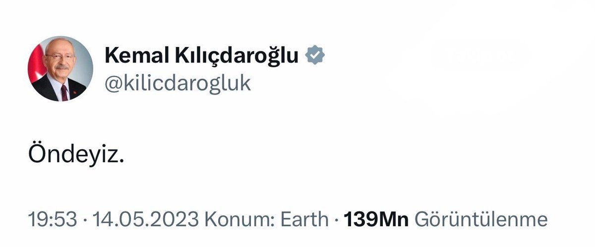 1 yıl önce bugün. 😂
@kilicdarogluk
#14mayısseçimleri
#14Mayo 
#seçim
#cumhurbaşkaanlığıseçimi
#SONDAKİKA 
@RTErdogan