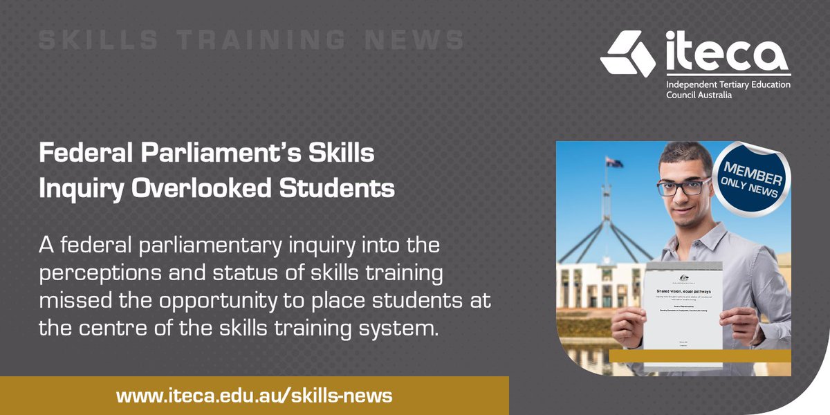 By focussing on the provision of #VocationalTraining by public providers, the federal parliamentary inquiry overlooked reforms that could have put students at the heart of the #SkillsTraining system. Read more: iteca.edu.au/news/skills/20…