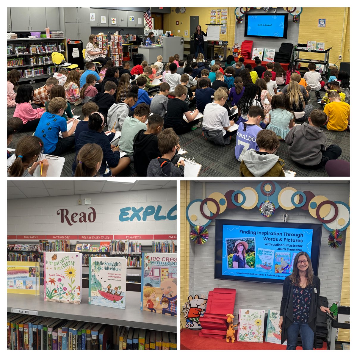 Thank you @GoodrichSchool K-6 graders for a great #authorvisit last week! I had so much fun reading together, discussing finding inspiration, making idea notebooks & drawing together with you! 📚✏️ 🌻

@Woodridge68 #kidlit #schoolvisit #author #illustrator