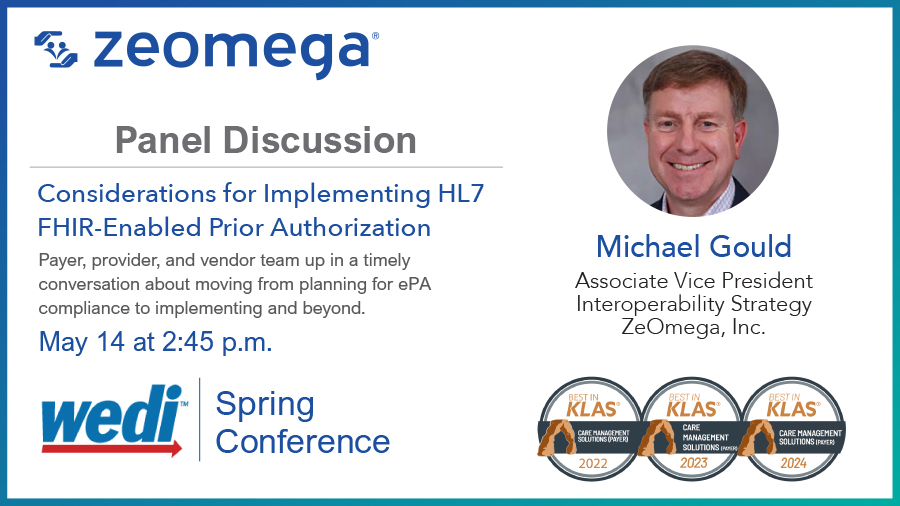 Join us tomorrow, May 14, as our VP of Interoperability Mike Gould presents with HL7’s #DaVinciProject on implementing HL7 #FHIR-enabled #priorauthorization. Will we see you there? 💭 💭