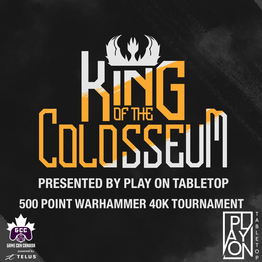 Get ready, gamers! 🎮 GCC is around the corner and we're thrilled to announce another epic event from @playontabletop! 🌟 Brace yourselves for the adrenaline-pumping action of The Colosseum - a unique 500-point format that's been lighting up our channel! 🔥