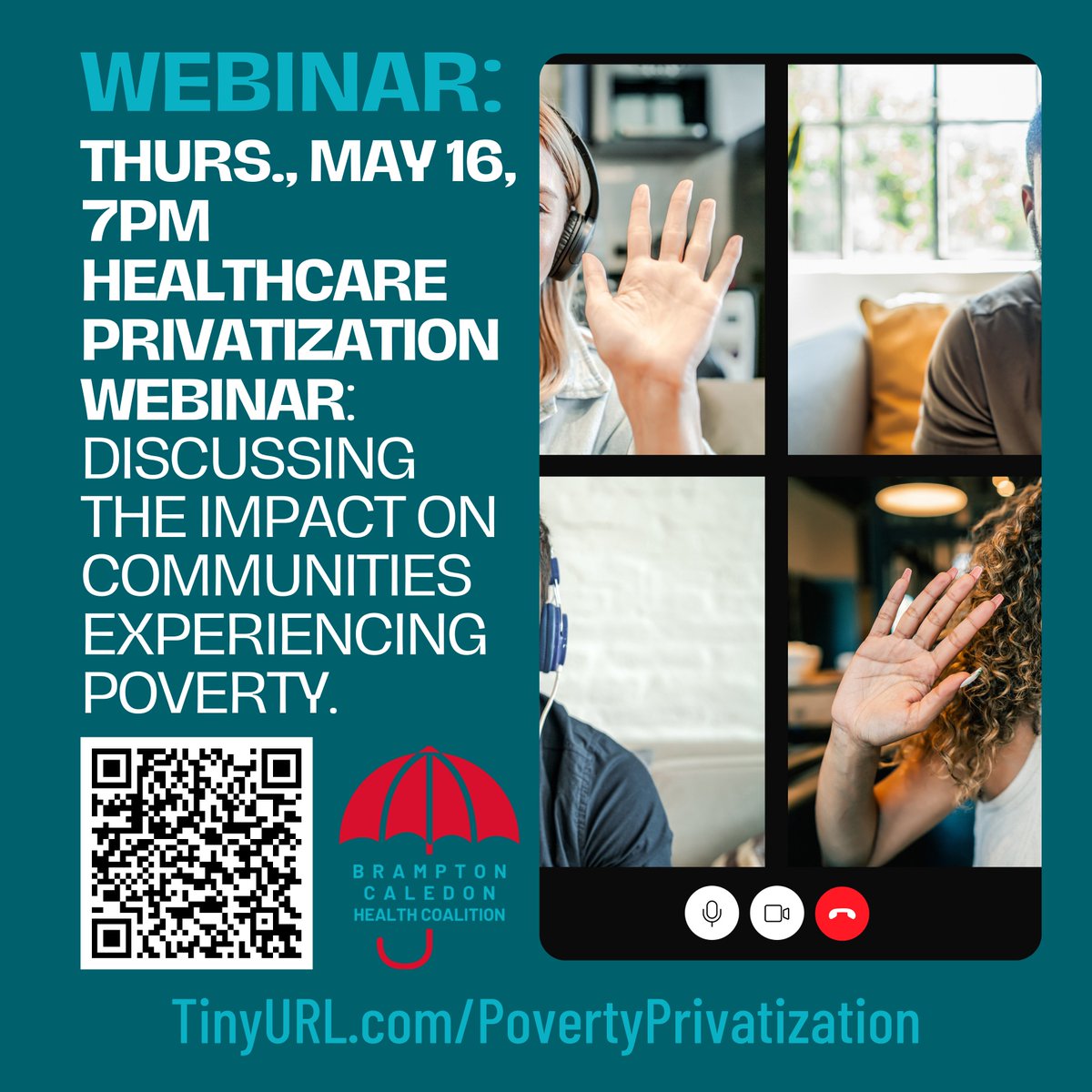 Register for our #Webinar to learn more about #HealthcarePrivatization and how it affects communities experiencing #poverty: tinyurl.com/PovertyPrivati…
#noprivatehospitals #healthcare #onhealth #universalhealthcare #dougford #onpoli #disability #unhoused #brampton #caledon #ontario