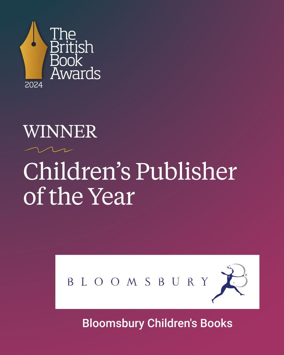 Winning the award for Children's Publisher of the Year is @kidsbloomsbury. “They’ve got all the detail, care and focus of a small publisher, allied to the weight and ambition of a large one… there’s nowhere I’d rather be”. #Nibbies #BritishBookAwards @BloomsburyBooks
