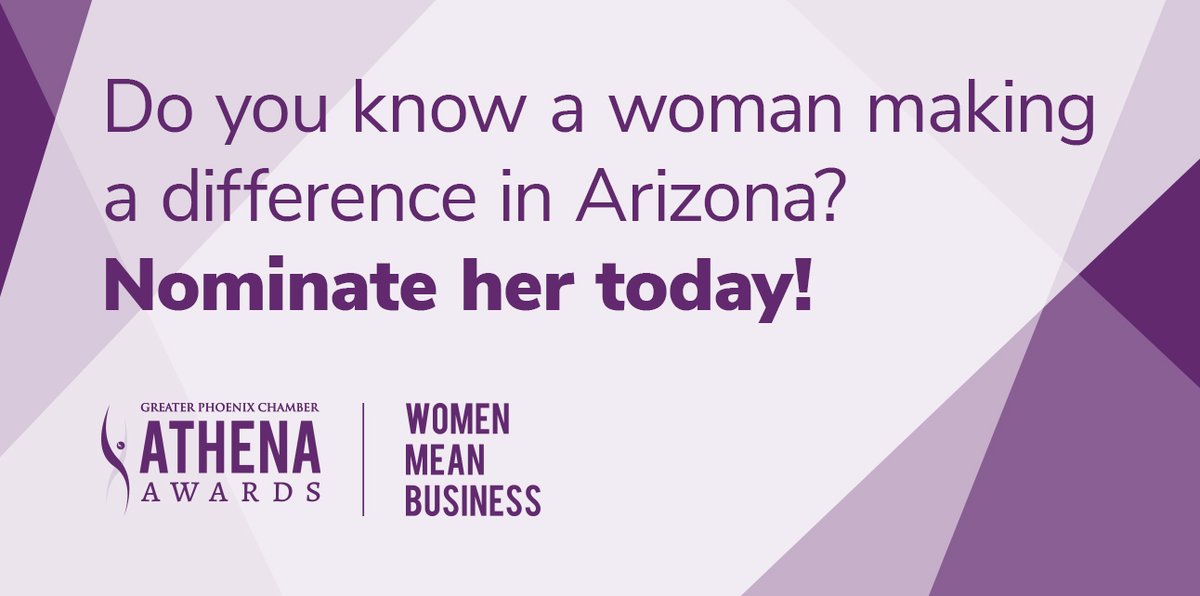 The Greater Phoenix Chamber is now accepting nominations for its 2024 ATHENA Awards program, which recognizes and celebrates the achievements of businesswomen across the Greater Phoenix region! Nominations are open from now until Friday, June 21, 2024: phoenixchamber.com/athenanominati…