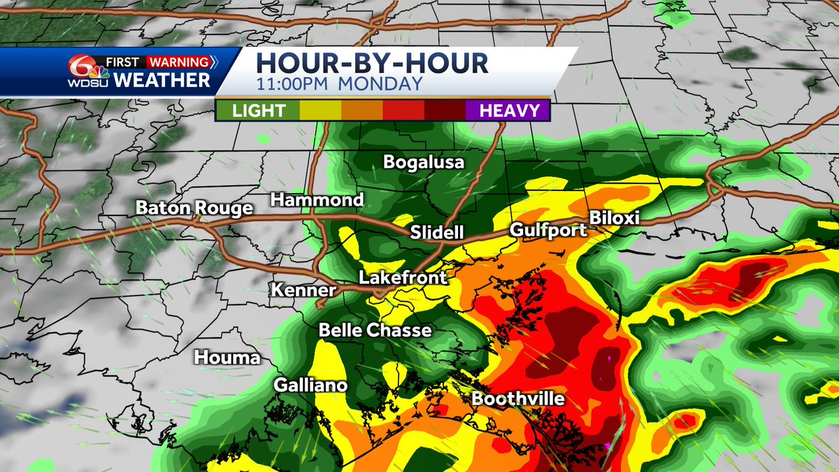 Tracking severe storms over Lake Charles right now, that will bring us a risk of severe storms and possible flooding this evening. A Flood Watch is in effect until 6 am Tuesday.