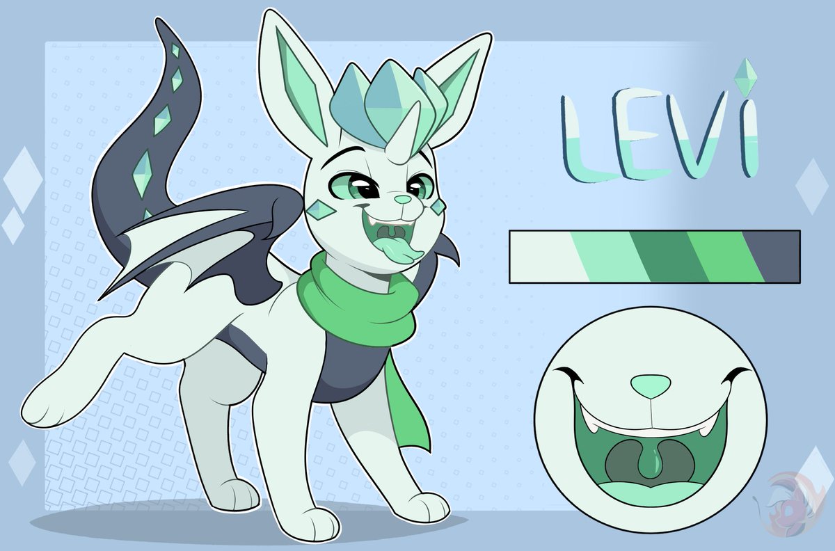 ref sheet for the last one of eeveelution for @Levithedrakeon, i thank you for all the support buddy and i hope work with you again in some point ❤️#pokesona #digitalart #conceptart #eeveelution #2dart #cute #referencesheet #pokemon