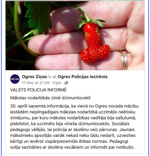 Nespēju beigt sajūsmināties par Ogres apņēmīgo ceļu tikumības un gaiša gara spēka virzienā (attēlu kaut kur paņēmu, bet neatceros, no kā). Droši vien viss pārējais pilsētā ir sakārtots - bet tikai, redz, muzejs, M. Senča koncerts, zīmētais dzimumloceklis un tamlīdzīgas nejaucības