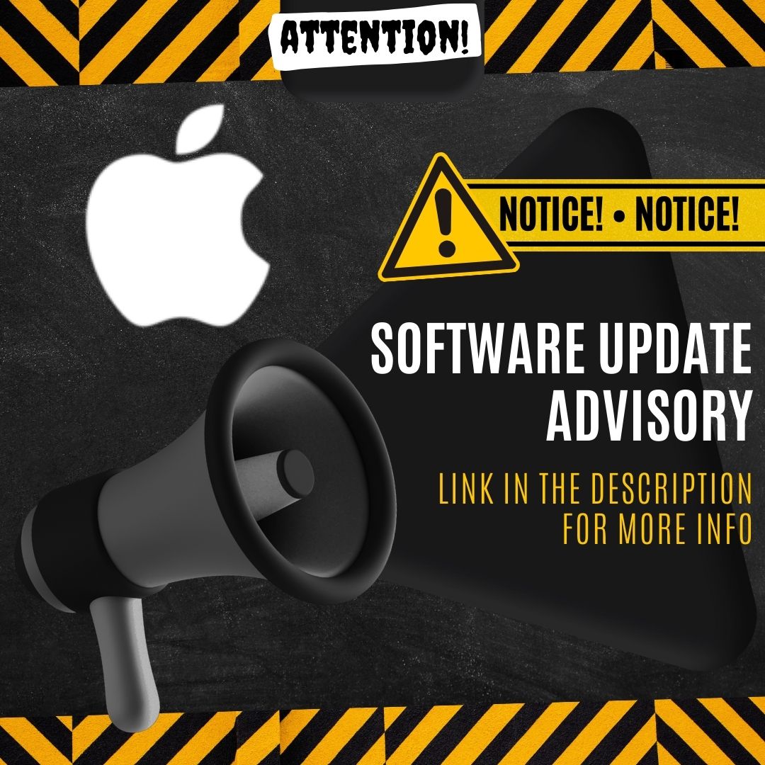 Please ensure that all your #Apple devices are up-to-date as there are vulnerabilities that could put them at risk of being hacked. More info: support.apple.com/en-us/HT201222 #computersecurity #vulnerabilities #cybersecurity