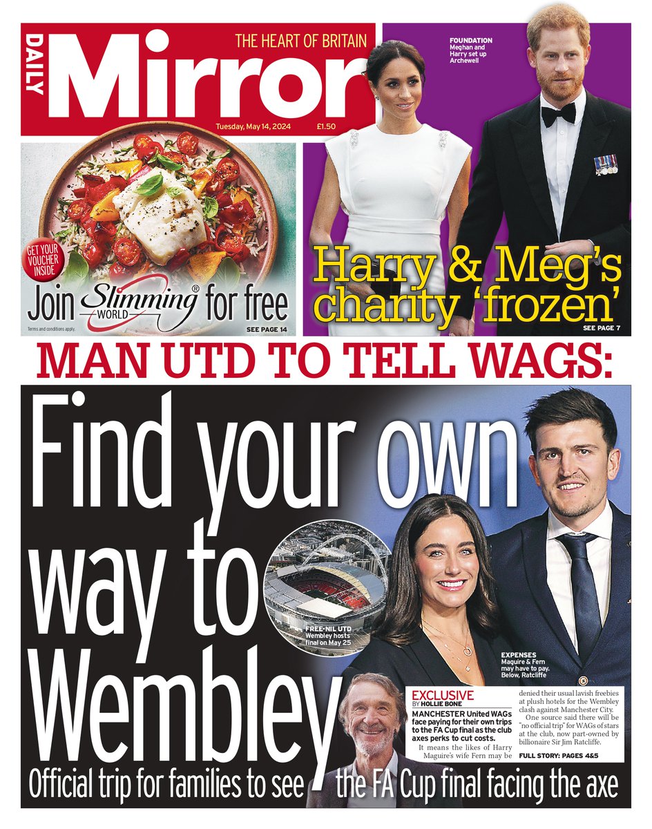 Tuesday's front page: Find your own way to Wembley mirror.co.uk/sport/football… #TomorrowsPapersToday