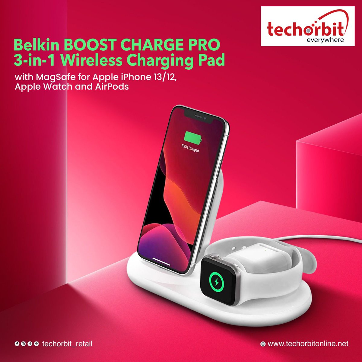 Techorbit2003's tweet image. Charge up all your Apple essentials in one go with the Belkin Boost Charger Pro! ⚡️
Say goodbye to tangled cables and hello to effortless charging for your iPhone 13/12, Apple Watch, and AirPods with MagSafe compatibility. Convenience at its best!
#apple #charger #Wireless #tech