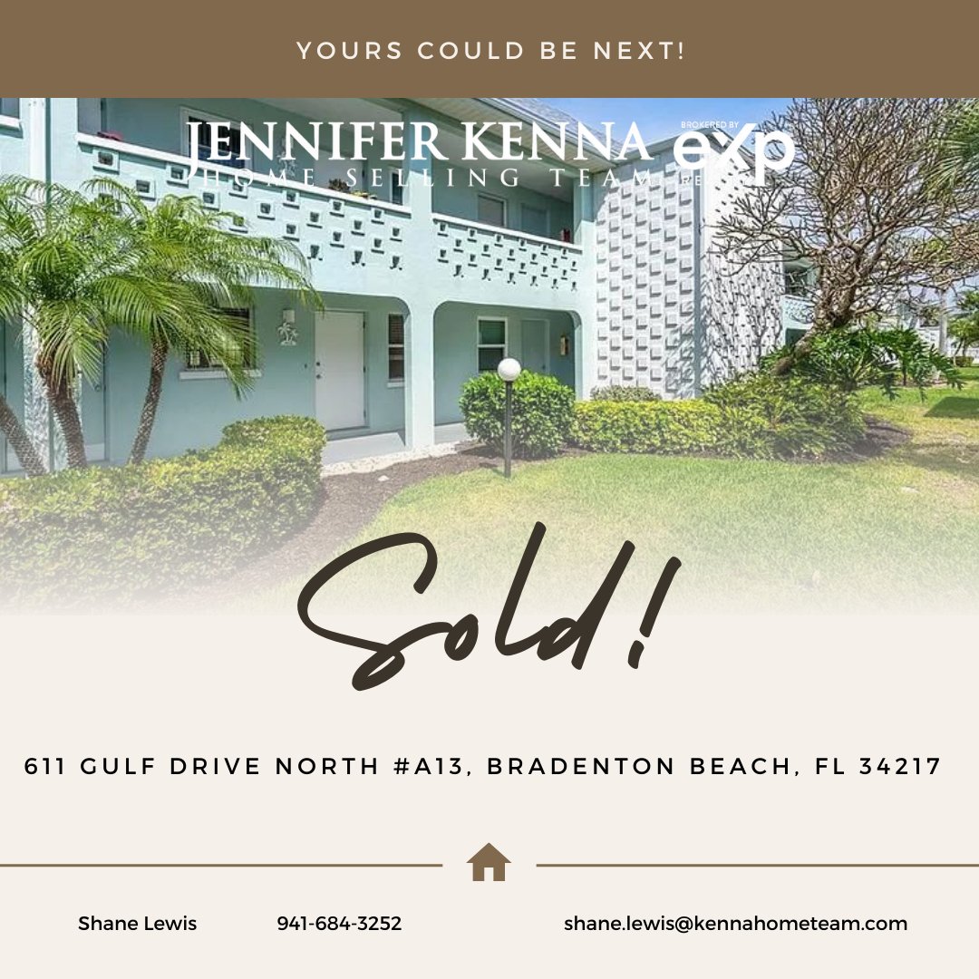 ShaneMLewis's tweet photo. Congrats to our buyers on securing 611 Gulf Dr N UNIT A13, Bradenton Beach! 🏖️✨ This condo is more than an investment; it's a continuation of their family vacation tradition. 🌴 Looking forward to seeing the personal touches they add! 🛠️🏡 #shanelewisrealtor #exprealty #family https://t.co/08qJoMAXzi