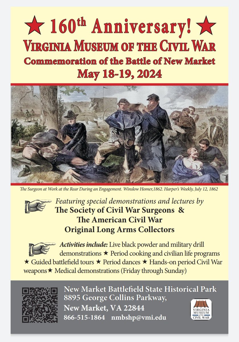 Lots of events at Virginia Museum of the Civil War at New Market Battlefield this weekend! I'm leading a tour and sharing a couple lectures with some new research I've been working on. See you there?
#civilwar160 #calloutthecadets #shenandoahvalley