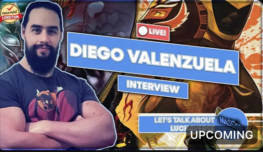 The Uncanny Omar is going LIVE! at 6PM EST today! He’s interviewing @TheDamnBeast (Diego Valenzuela) to talk about the LUCHAVERSE with @MassivePublish! Join them in the chat: bit.ly/4bCPjM8 #comics #comicbooks #graphicnovels #massive #luchaverse #luchalibre