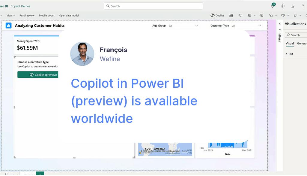 ffantaisie_fwi's tweet image. Sur la base d'une invite de haut niveau, Copilot pour Power BI dans Fabric crée pour vous une page de rapport complète en identifiant les tableaux, champs, mesures et graphiques qui pourraient vous aider à démarrer.

En savoir plus 👉 lttr.ai/AShPw

#AnalyzingData