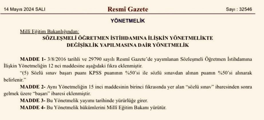 Kamuda mülakat kaldırılacak sözü tutulmadı❗️

Milli Eğitim Bakanı Yusuf Tekin, öğretmen alımında ısrarla savunduğu değişikliği sonunda hayata geçirdi

% 50 KPSS  % 50 mülakat yönetmeliği yayınlandı

Sözün bittiği yerdeyiz;

Sadece halkla değil, merhametle de bağlarını kopardılar
