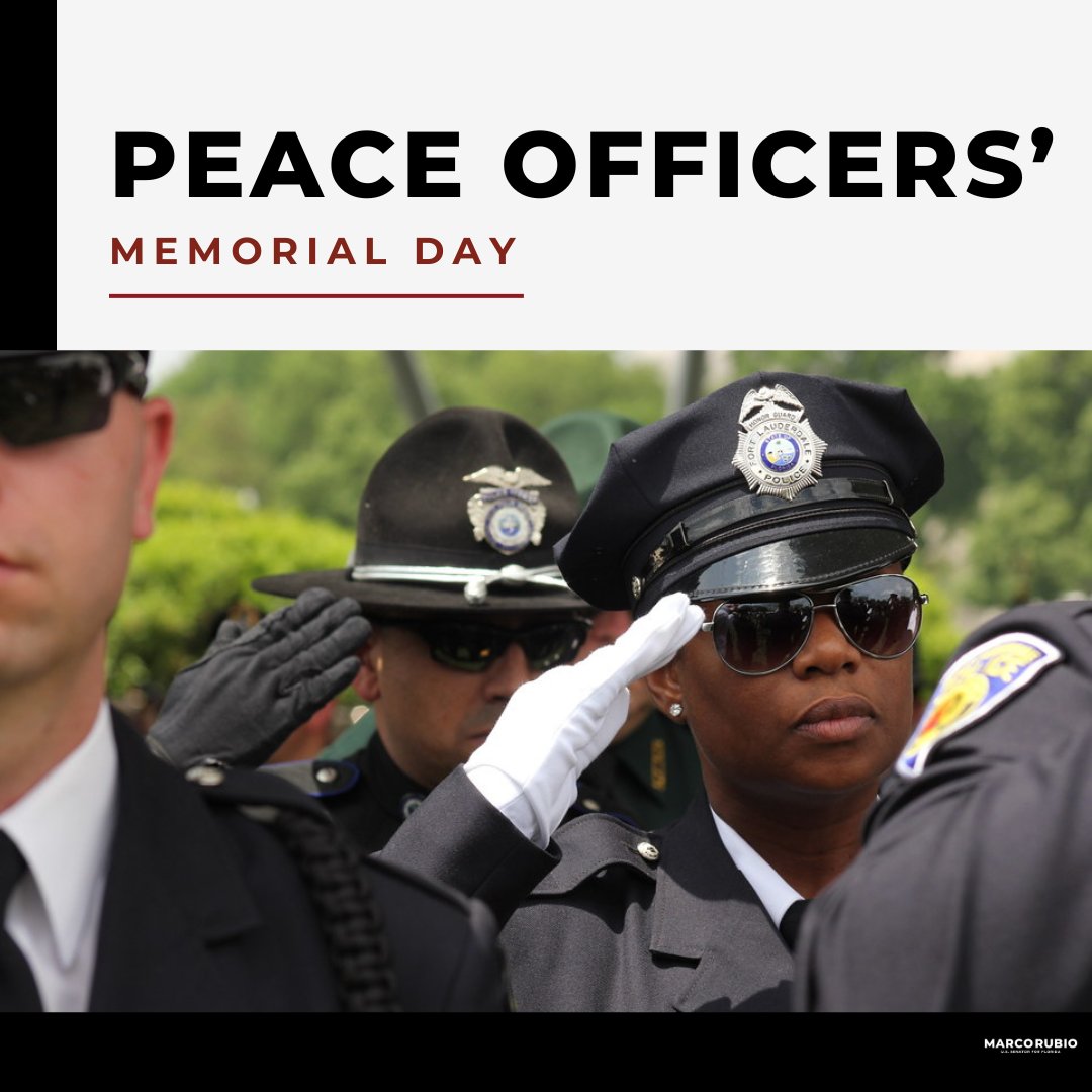 During National Police Week, we remember the brave officers who have lost their lives. We'll never forget them nor their service. 🇺🇸