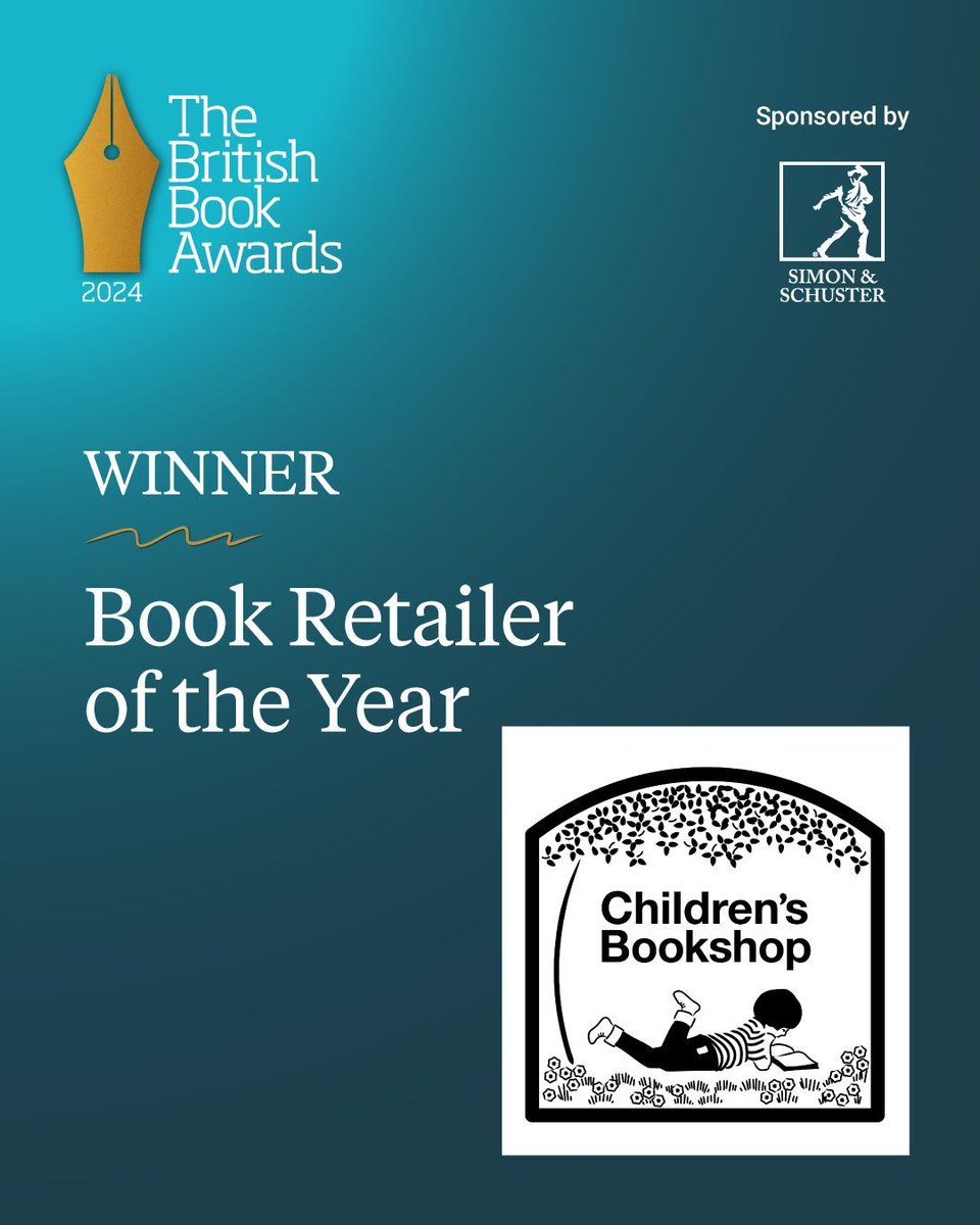 And the winner of Book Retailer of the Year (sponsored by @simonschusterUK) is @childrensbkshop. Congratulations! “Their dedication to making sure that children have a joyful, inspirational experience of reading for fun is so impressive”. #Nibbies #BritishBookAwards