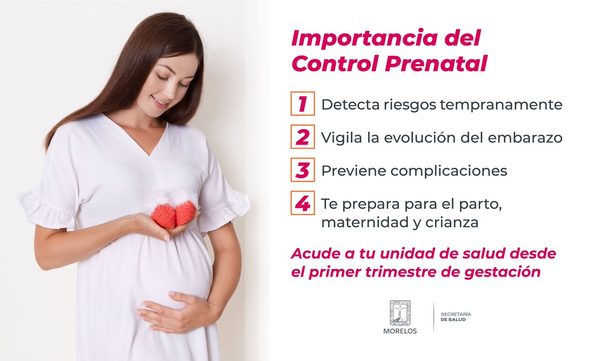 SSM_Morelos's tweet image. Para evitar complicaciones durante el embarazo parto o puerperio, inicia y continúa tu #ControlPrenatal en el centro de salud más cercano.

Para mayor información tú y tus familiares pueden comunicarse a
#LíneaMaterna | 800 628 37 62
#SaludMaternaYPerinatal