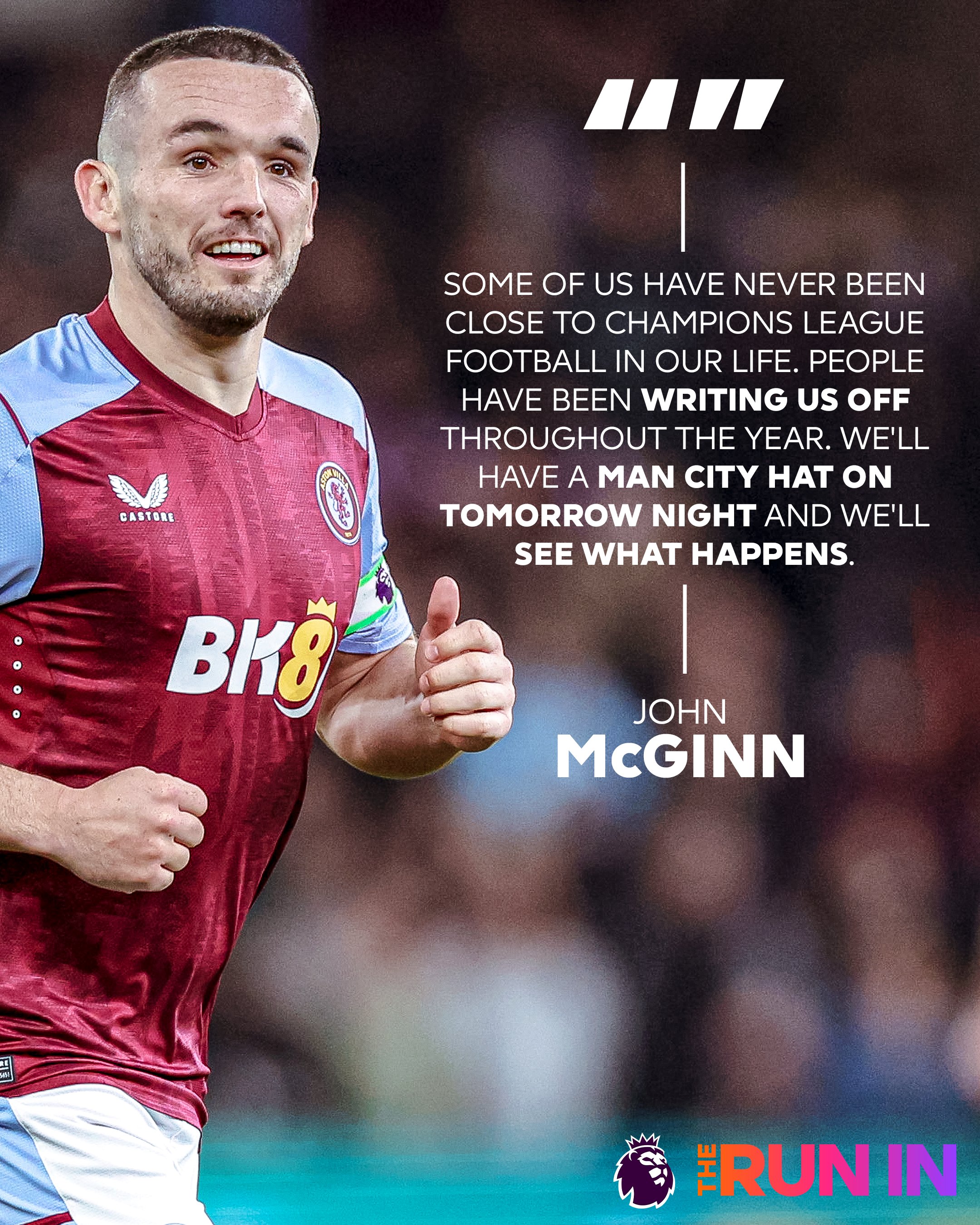 Premier League on X On the brink of Champions League football. John McGinn is making no secret of who he ll be supporting Tuesday night https t SjChz67YdG X