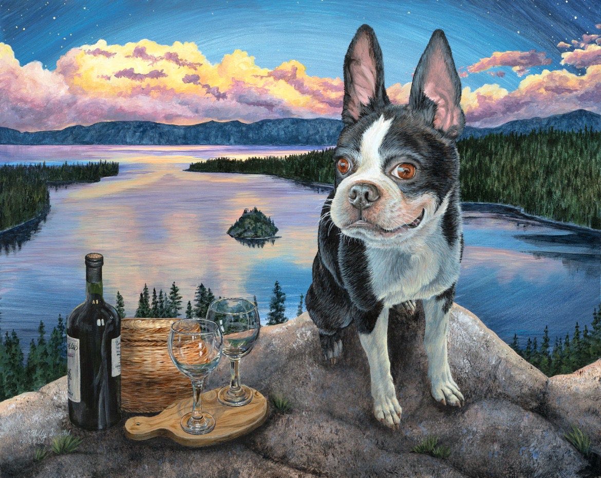 El Corazon De #LakeTahoe by #HollySimental poster!  mamakikis.etsy.com/listing/171217… #bostonterrier #bostonterrierart #dog #dogart #tahoeart #laketahoeart #emeraldbayart #wine #wineart #art #artwork #artist #gift #giftideas #gifts #painting
