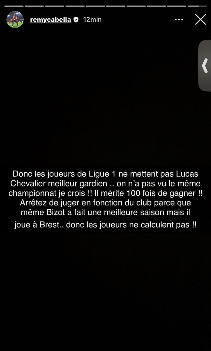 ActuL1_'s tweet photo. 🚨🚨 La story de Rémy Cabella sur Instagram sur les #TropheesUNFP 🤬🤯 https://t.co/HULBEytTtp