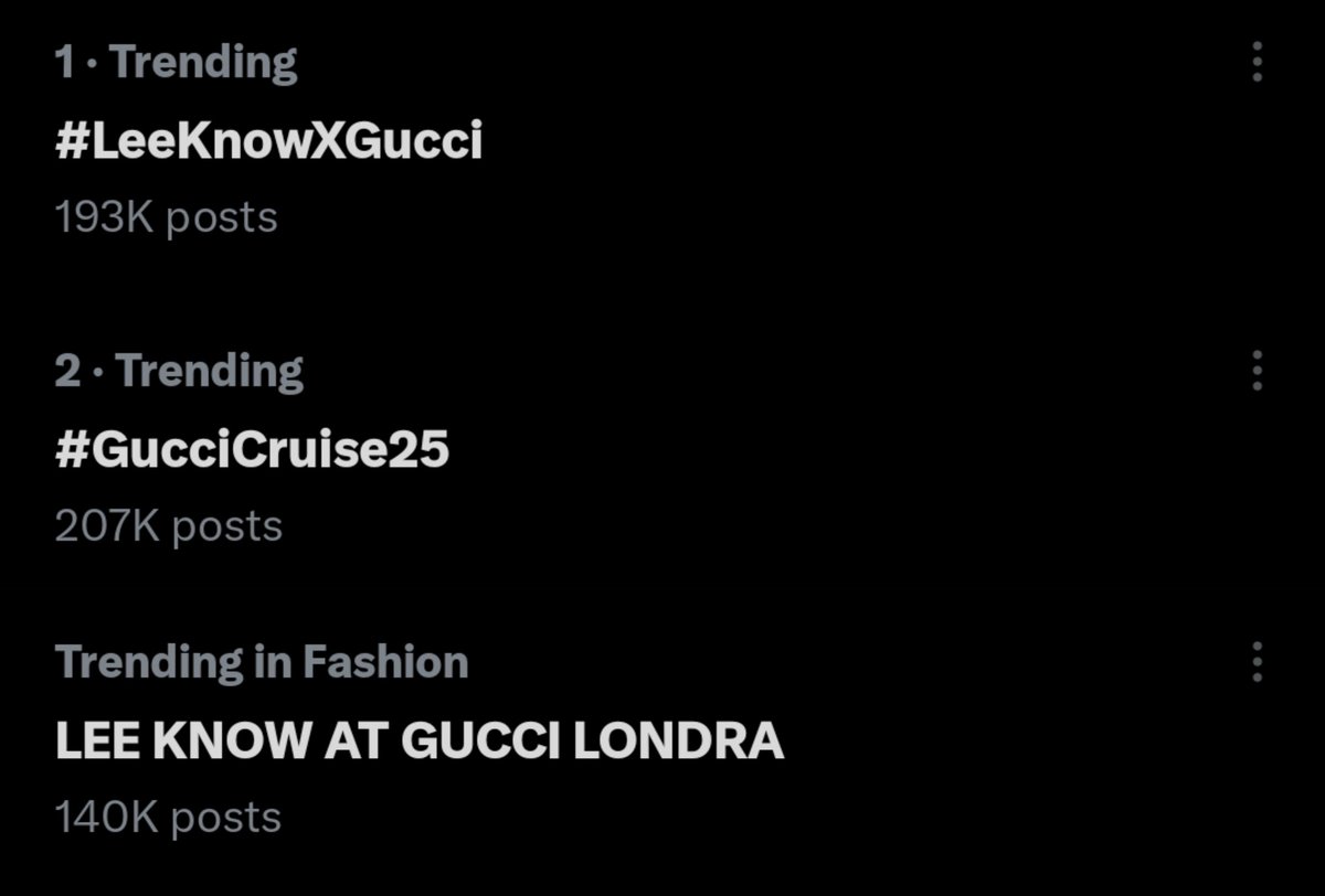 Please keep those unique tweets with the tags coming, STAYs! Let's make Lee Know the most mentioned celebrity at tonight's event.

LEE KNOW AT GUCCI LONDRA  
#LEEKNOWxGucci #GucciCruise25 #GucciLondra #LeeKnow @Gucci @Stray_Kids