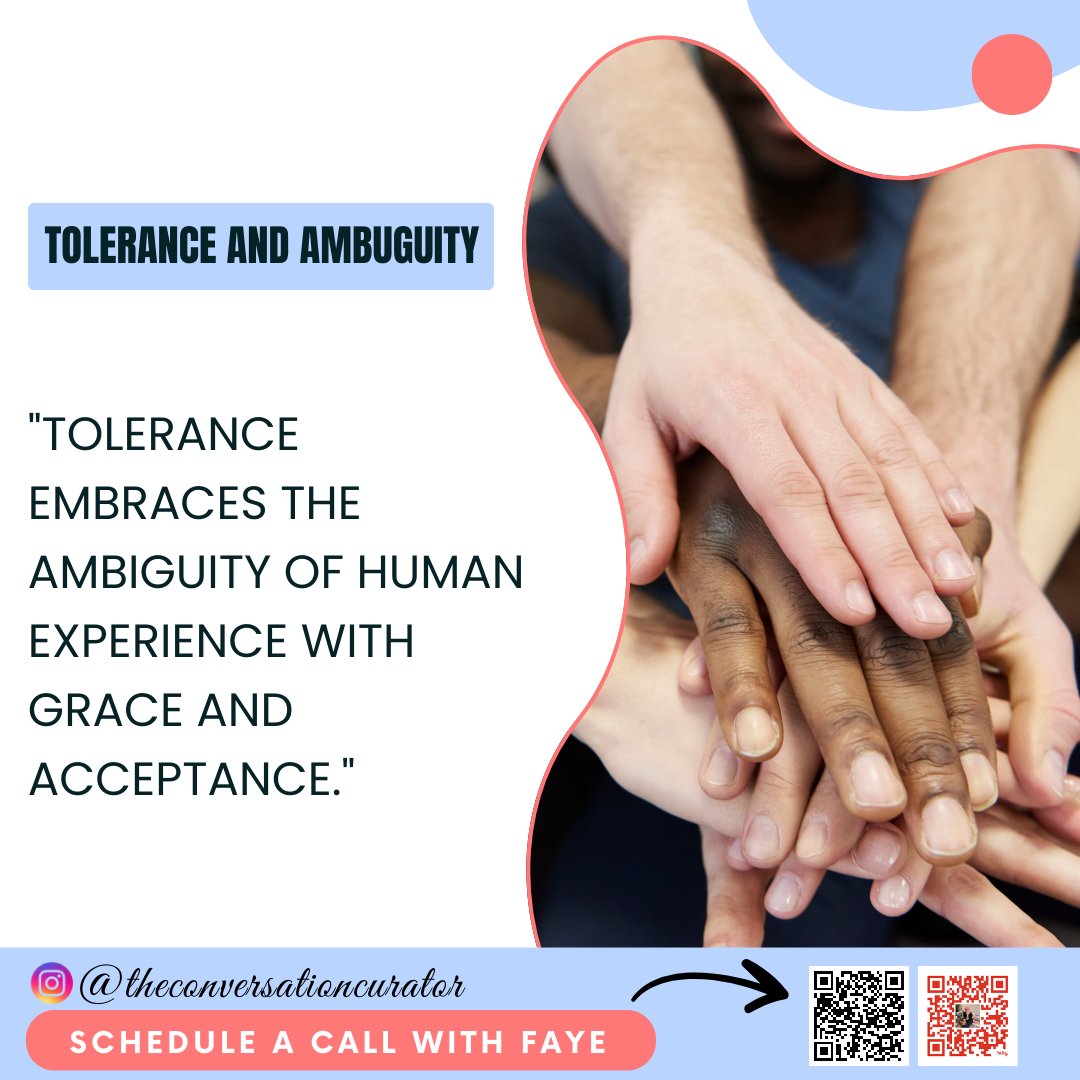 Embracing tolerance means embracing the complexity of human experiences with grace and acceptance. It allows for understanding and empathy in all situations. #Tolerance #GracefulAcceptance #HumanExperience #Understanding #Empathy