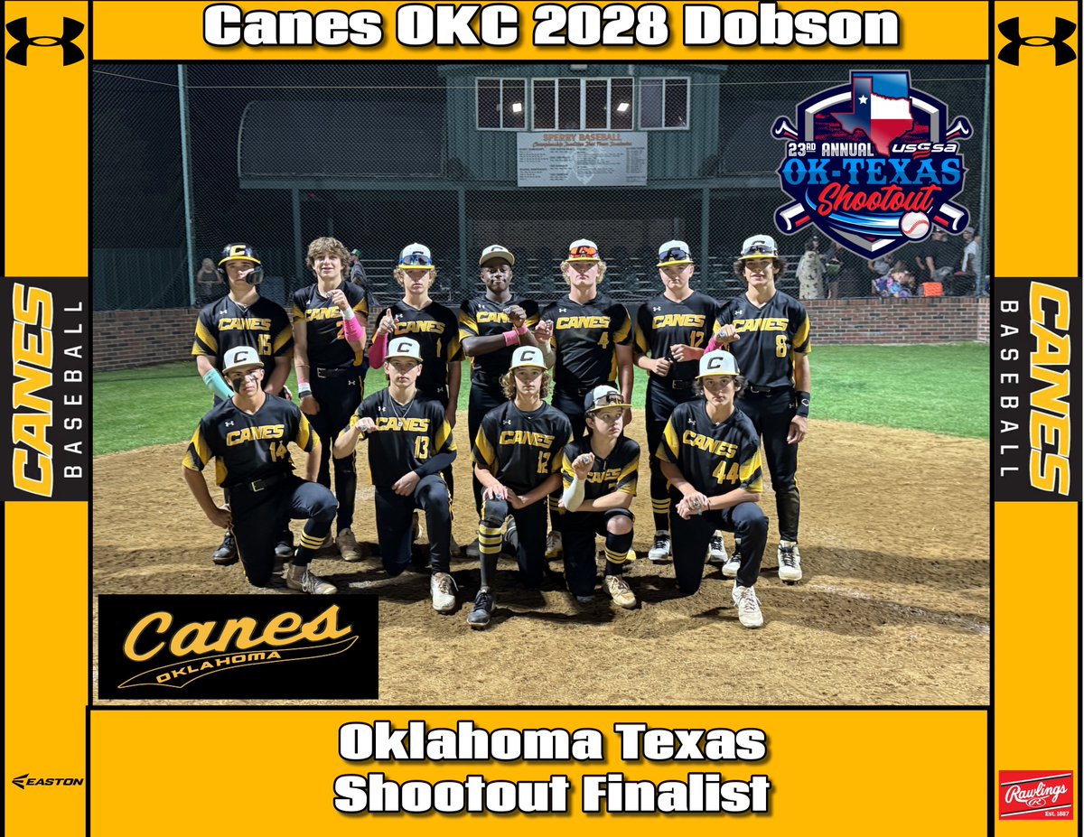 ❗️Dobson 2028 Finalist❗️ Congrats to our Oklahoma 2028 team, they ended up playing in the finals. Was a well fought game. Keep up the hard work boys.💛🖤 #CanesCulture #canesbaseball