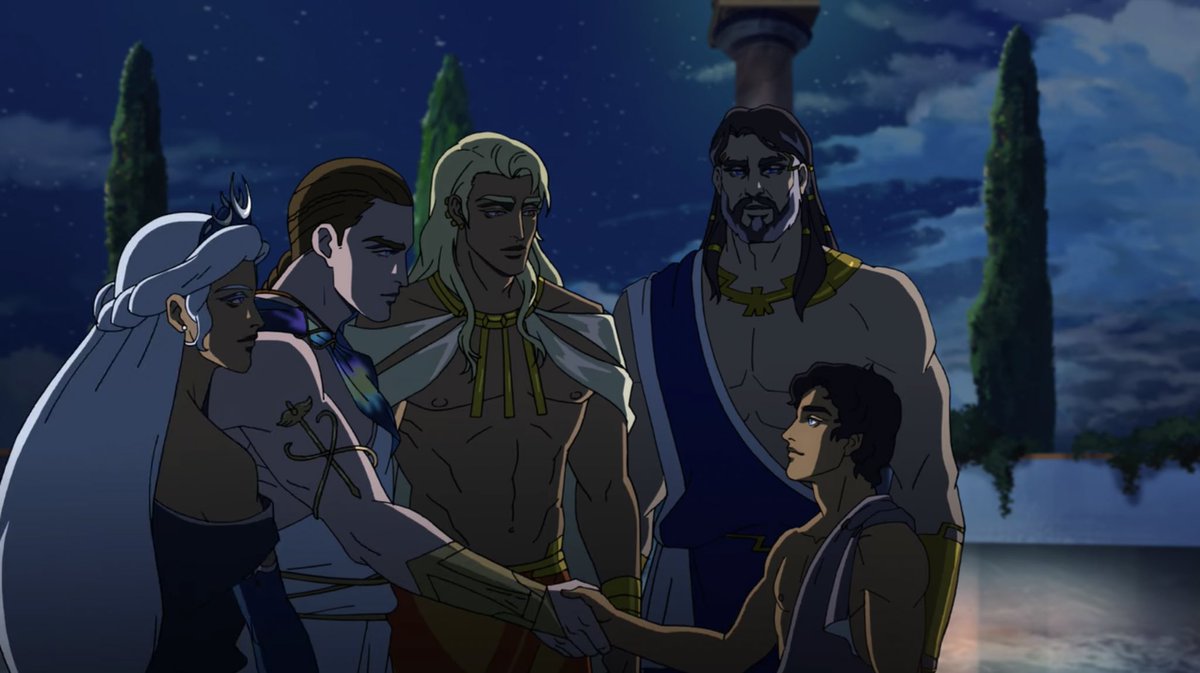 i finished rewatching s1 of blood of zeus & this scene always touches my heart bc apollo, artemis & hermes were the first to welcome heron into olympus bc they know what it’s like to be hated by hera bc they’re zeus’ “bastard” children 😭😭