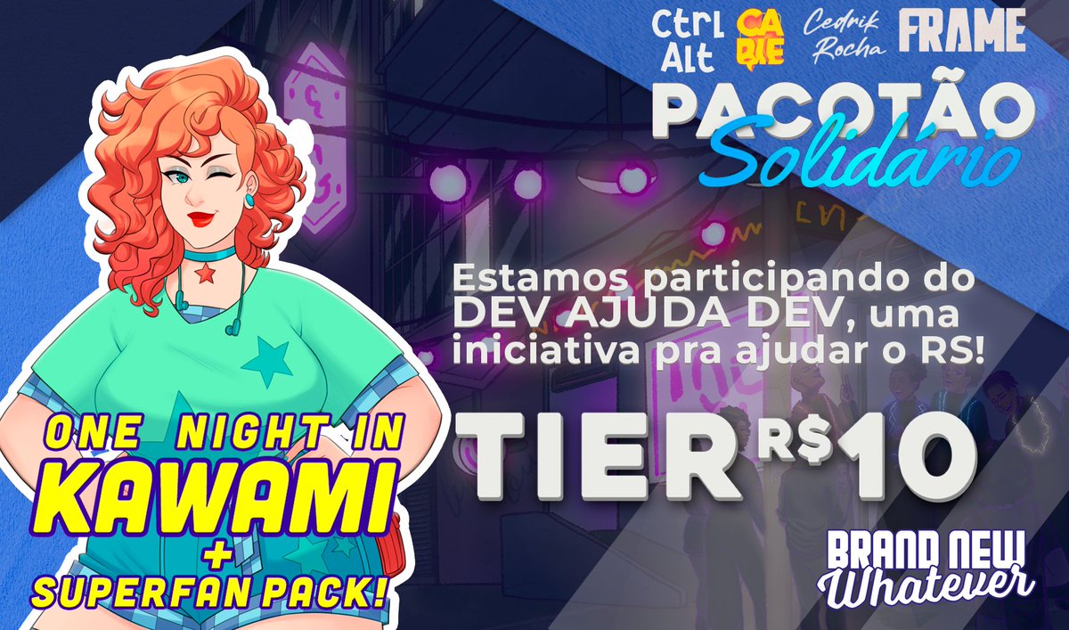 BrandNewWhatevs's tweet photo. Vários estúdios brasileiros de games se uniram para criar o PACOTÃO SOLIDÁRIO; obtenha o Superfan Pack de One Night in Kawami ao apoiar qualquer tier.

O valor arrecadado será repassado às entidades que estão ajudando na crise no Rio Grande do Sul. Ajude!

https://t.co/Cnv3pD65gD https://t.co/7jXSaqaej4