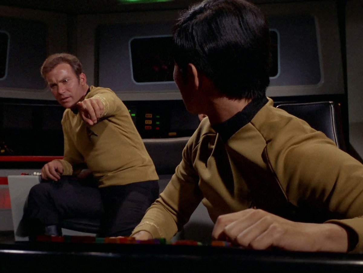 Sulu:  Sir, I respect refuse to pull that finger! #allstartrek