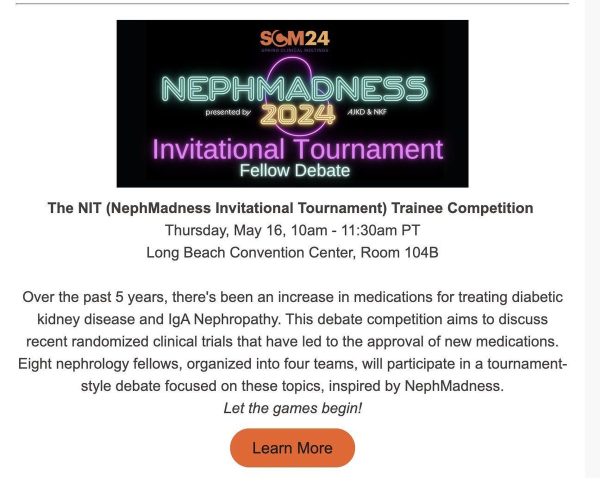 Don't miss #NephMadness at #NKFClinicals...

Join the fun at 10am on Thursday, May 16 (Room 104B of Long Beach Convention Center) with @Nephro_Sparks!