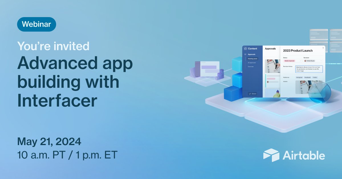 Ready to level up your interface skills? Attend the second webinar in our two-part series for more advanced app-building tips and hands-on practice! Save a spot to get your questions answered by product experts in real-time: ow.ly/pwoo50RyTzn