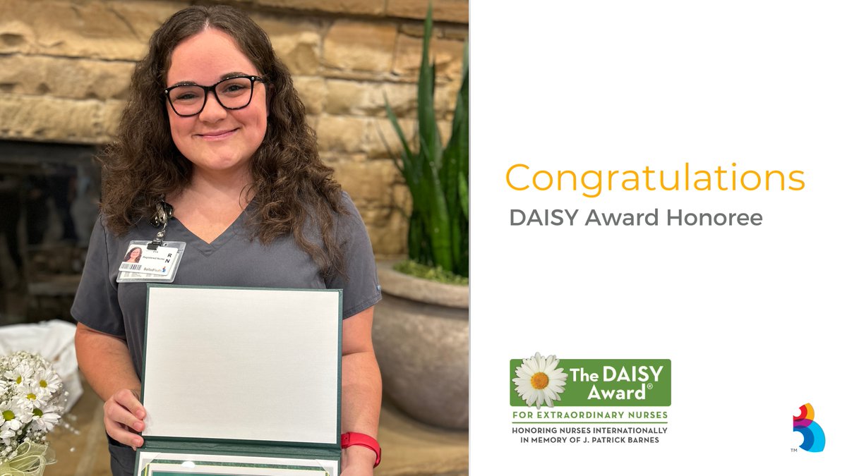 Congratulations to Nikki, a registered nurse at Holston Valley Medical Center, for receiving a DAISY Award! 🌼 Please join us in congratulating her on this exciting accomplishment! #balladhealth #balladproud | @DAISY4Nurses