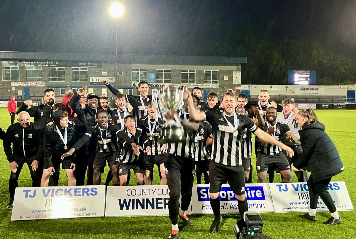 shawburyutd's tweet photo. Well done to the Shawbury Utd Manager @Browny1225  and Assistant @RonnieBox plus all the Staff and all the Players ⚪️⚫️
@TJVickersSons @ShropshireFA County Champions 2024
A great way to end a good Season ⚽️👏 https://t.co/oh5BwhDsHa
