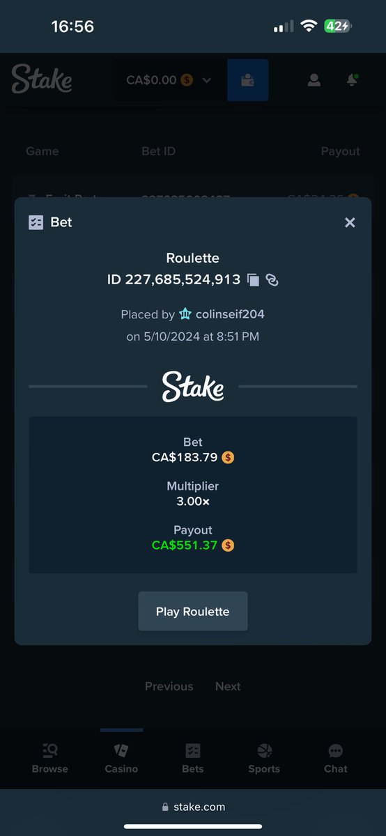 SeiferColin's tweet photo. @Stake Small one this week got rinsed the last couple days maybe Kevin can make up for it- user name colinseif204 https://t.co/tpi8jAFoYf