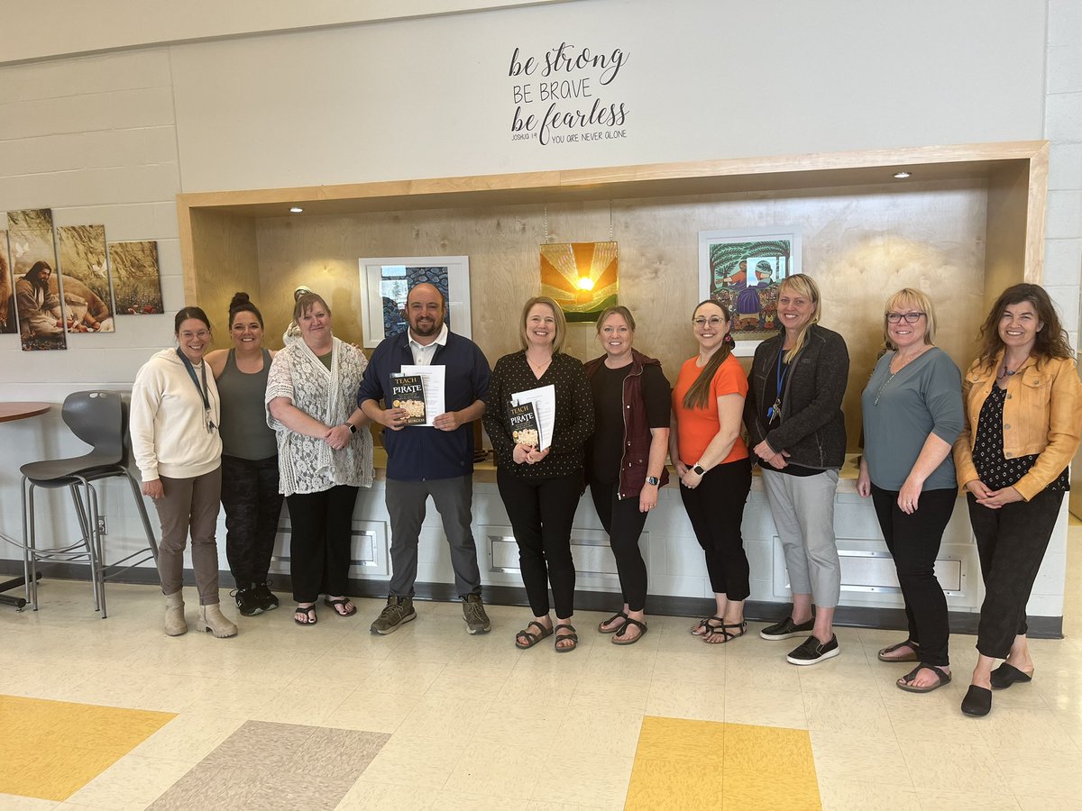 St. Mary teachers, Brian and Melanie received their #gpcsd continuous contracts today. Congratulations! Principal Dana Heideman and several staff members celebrated with us. :)