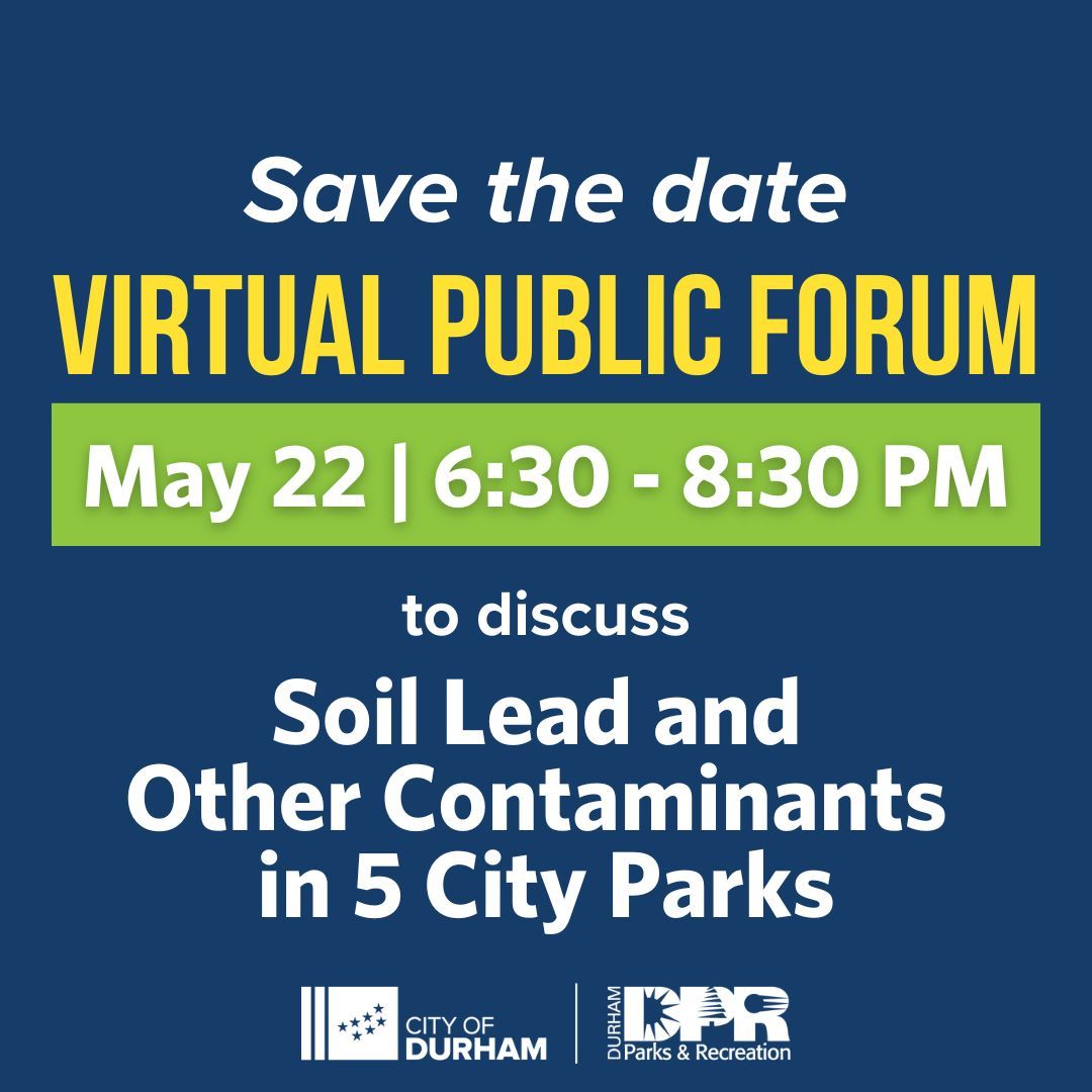 📅 The City is hosting a virtual public forum to discuss soil lead and other contaminants in 5 City parks. Ask questions and hear from City and State officials on updates, parks closures, and safety. Registration info to follow! *Interpretation services available.